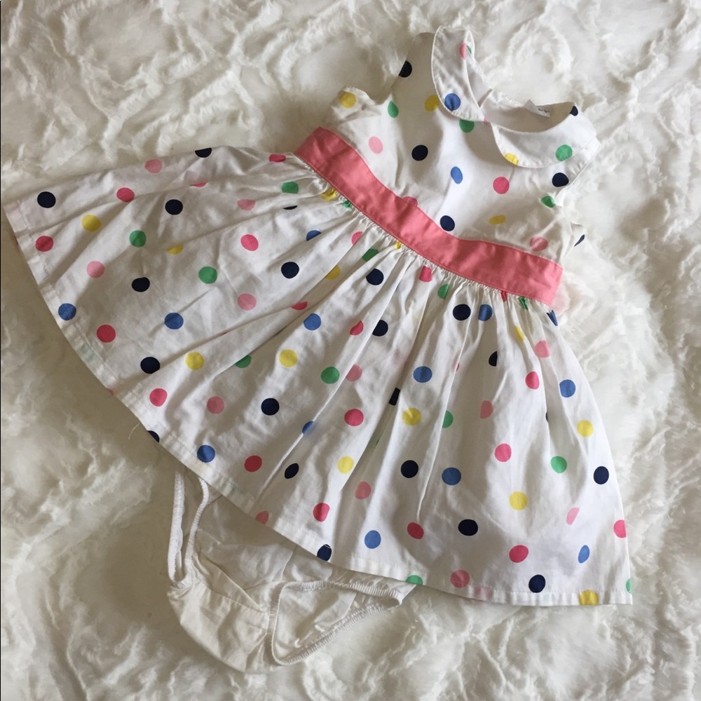 VGUC Carter’s Multi Color Polka Dot Dress 3-6M